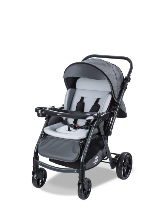 Baby Care Bebek Arabası - BC-500 Combo Maxi Pro - Çift Yönlü Katlanır Bebek Arabası - Gri